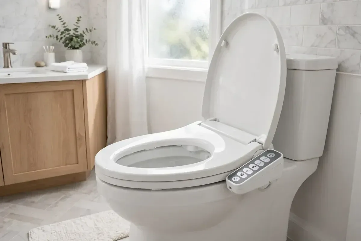 Bidet seat installation — illustrative service image Illustrative bidet seat installation image for Toilet Repair Fountain Valley service information